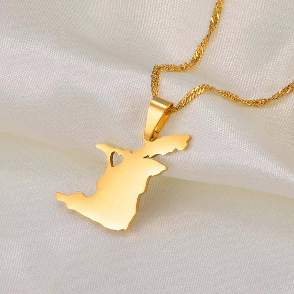 Trinidad Map Pendant Necklace