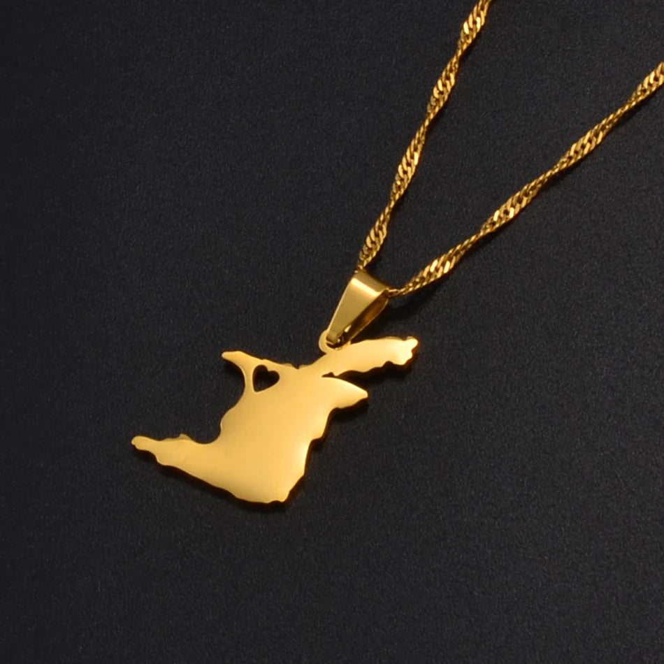 Trinidad Map Pendant Necklace
