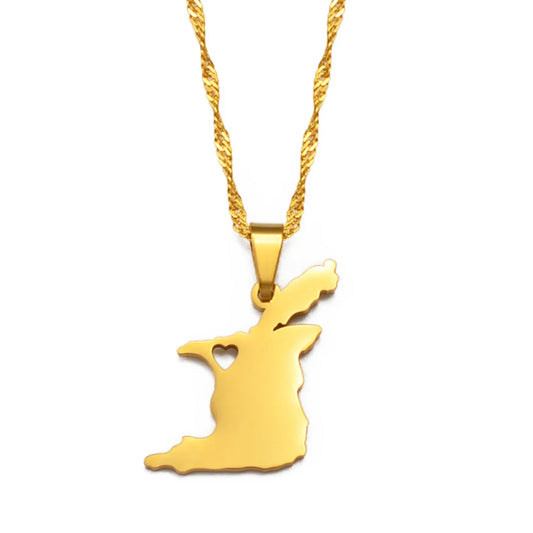 Trinidad Map Pendant Necklace